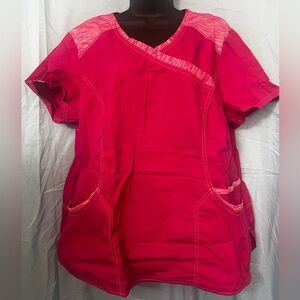 ScrubWear XL Women's Pink V-Neck Scrub Top